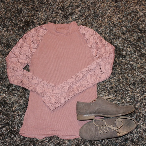 Lace Long Sleeve Shirt Charolette Ruse M - Picture 1 of 6
